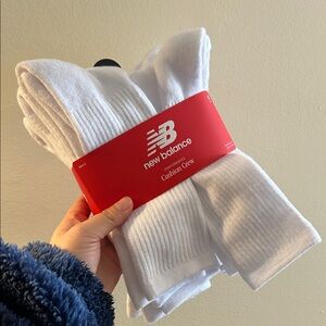 New Balance White Cushion Crew Socks-8 pairs